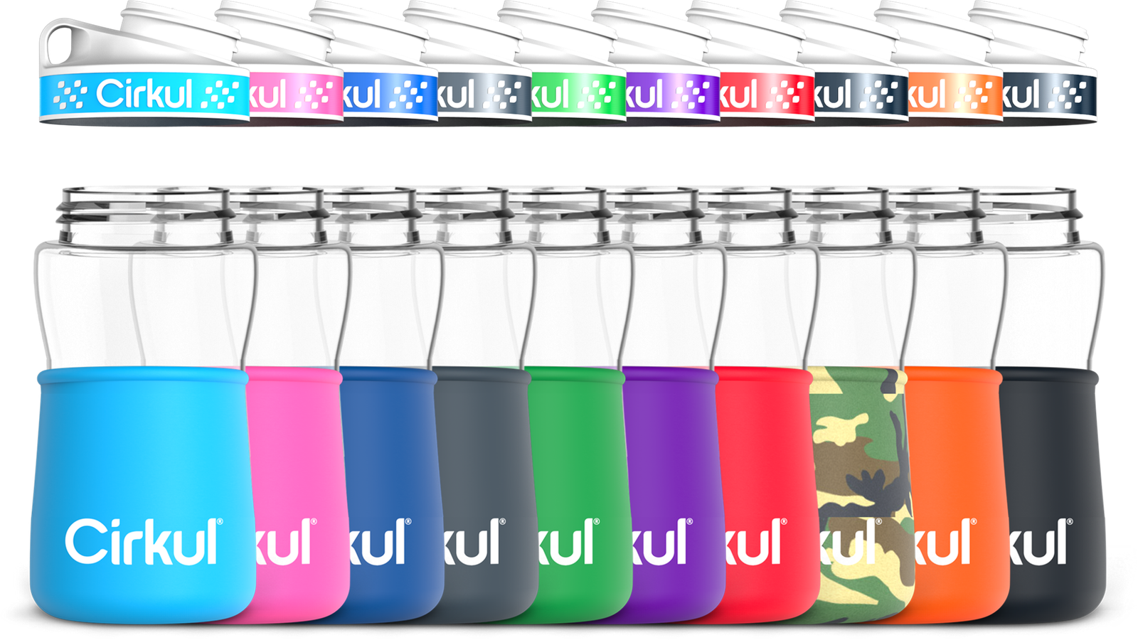 12oz. Plastic Bottle & Comfort Grip Lid + 12oz. Chill Sleeve